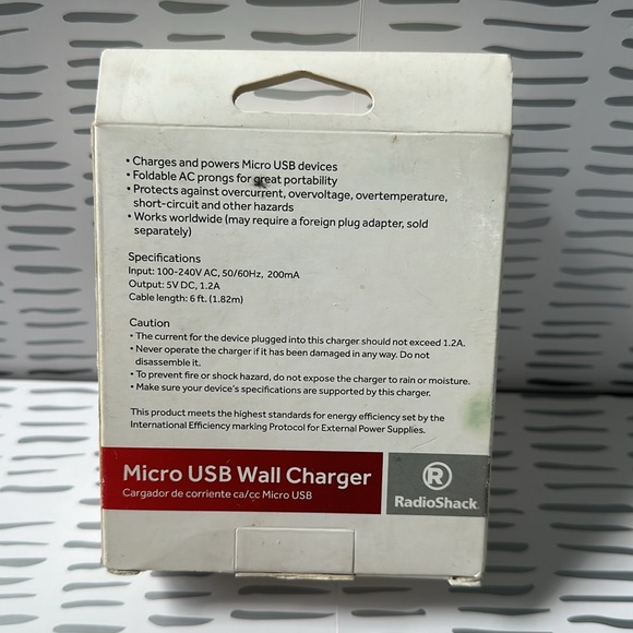 NIB RadioShack Micro USB Wall Charger. 5V 1.2A multi protection. - Picture 2 of 3